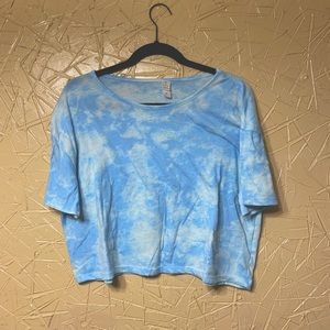 Blue Tie Dye Crop Tee